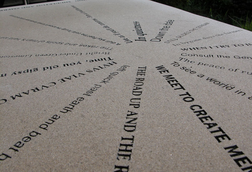 Close up of the Village Stone in Middleton picnic area